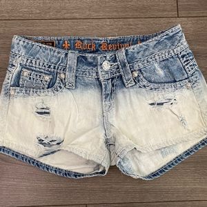 Ombre Light Denim Shorts